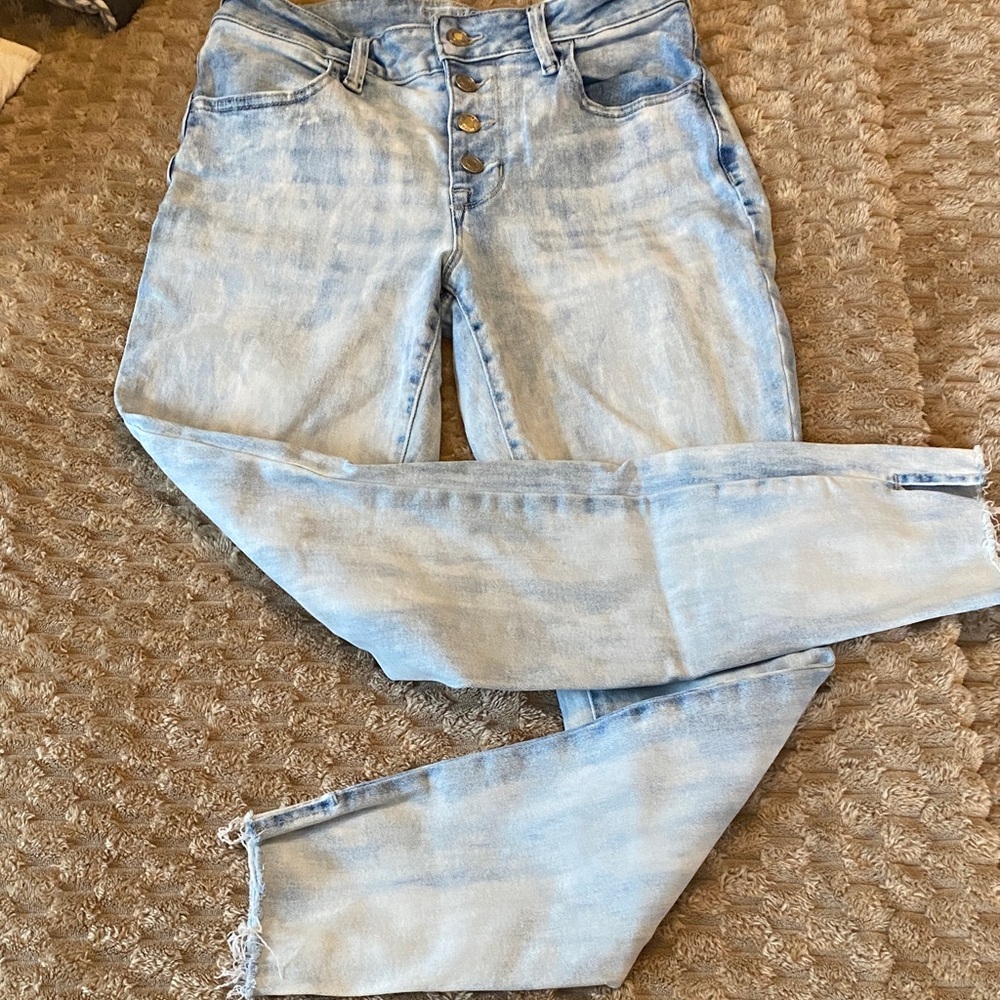Maurices Light Blue Skinny Button-Fly Jeans